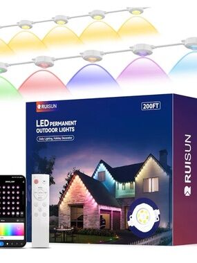 LED Permanent Outdoor Lights - Multi-Color (Blue, Purple, Pink, Yellow, Green)